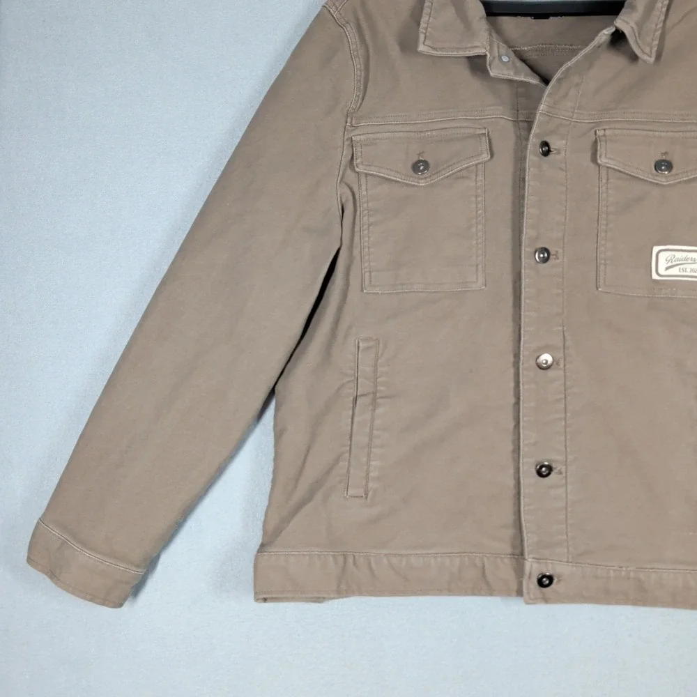 Darius Rucker Jacket Mens‎ XL Tan Las Vegas Raiders DR_35JK238 NFL Trucker Coat